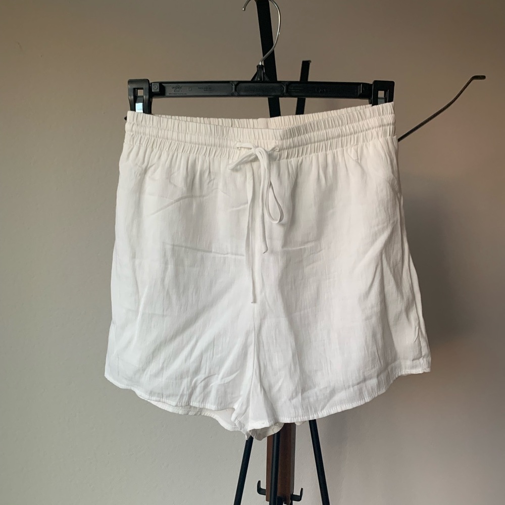 Princess Polly White Linen Drawstring Shorts NWOT